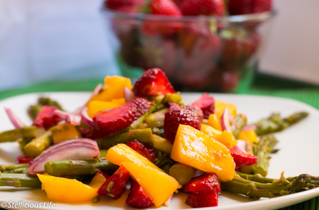Fruity and Colourful Strawberry Mango Asparagus Salad