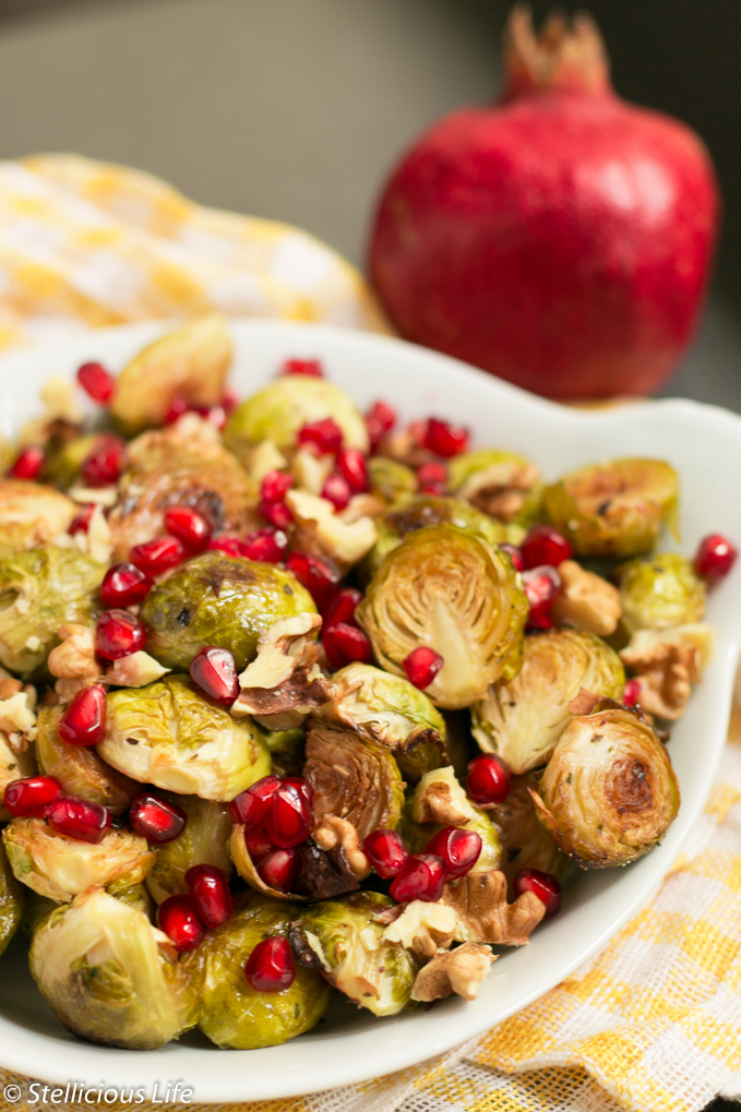 Make these Maple Roasted Balsamic Brussels Sprouts with Walnuts and Pomegranate for an easy no-fuss yet delicious and healthy side dish to accompany holiday meals or simply add some fanciness to a weeknight dinner.